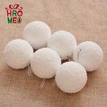 Hromeo 4 6 8cm Christmas Snowball Christmas Tree Pendant White Christmas Decorations