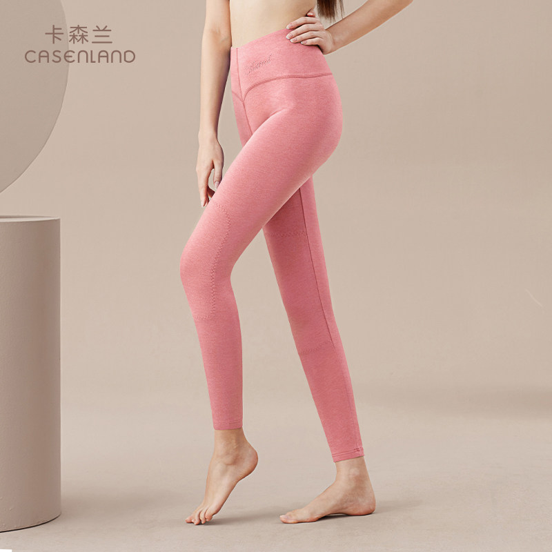 Lady Carsenland kneecap protective kneecap warm pants with velvety autumn and winter hit bottom inner wearing high waist and thick and large size sanitary pants