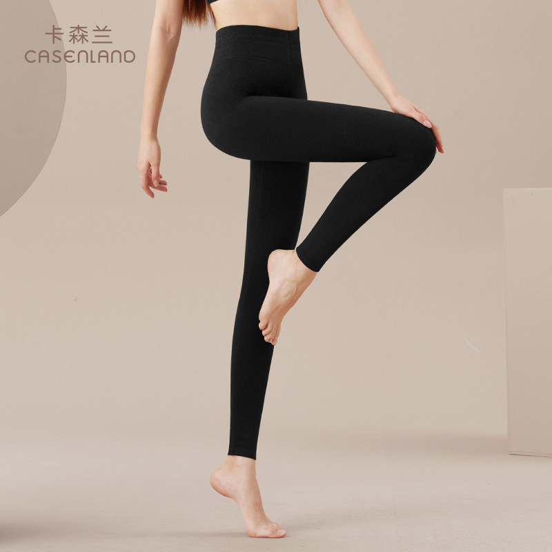 Carson Rand Velvet Fiber Warm Pants Lady Sanitary Pants Sanitary Pants Plus Suede Thickened High Waist Elastic Beating Bottom Outside Wearing Cotton Pants