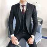 Шерстяной демисезонный утепленный комплект, осенний костюм, свадебное платье, в корейском стиле