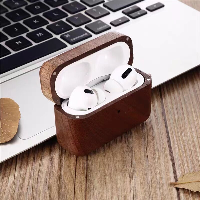 Solid wood new air pods are suitable for Apple three generation pro advanced Bluetooth headset set 3 4 generation protective shell