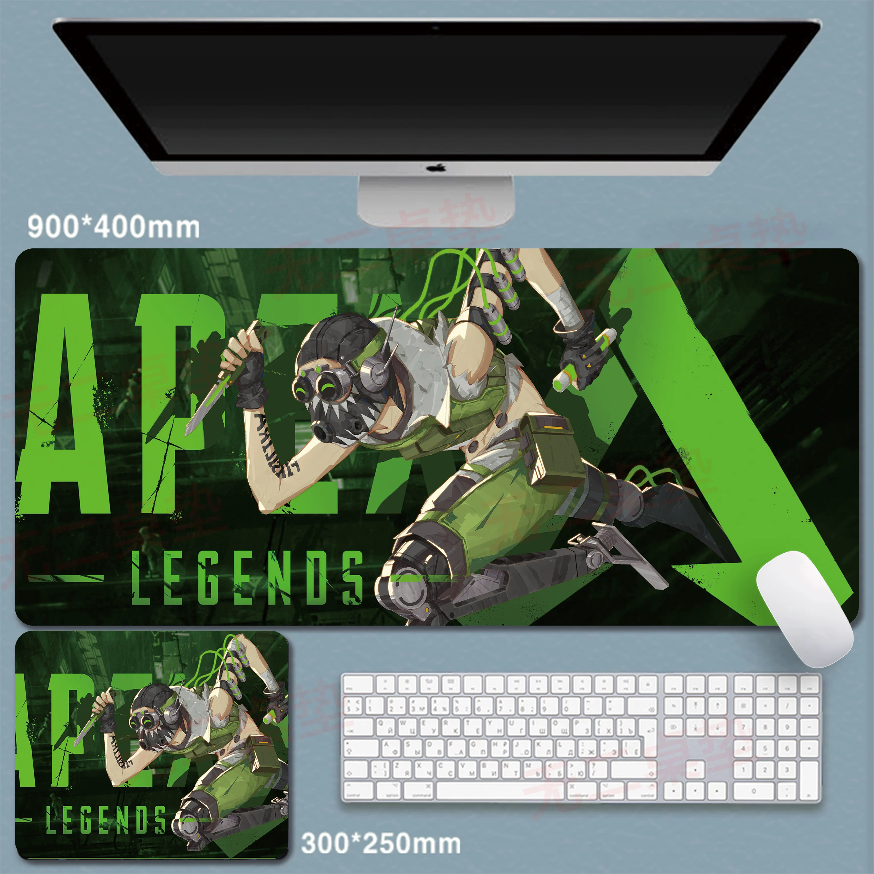 Сверхбольшая игровая мышиная подложка APEX с подписью, анимация персонажа, киберспорт, интернет-кафе, офис, компьютерный стол, подложка для мыши на заказ