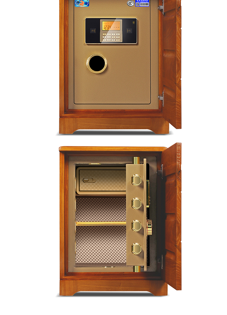 Tiger safe 3C được chứng nhận cũ bằng gỗ Elm đơn giản Đầu giường vô hình châu Âu an toàn tùy chọn mật khẩu điện tử vân tay cộng với mật khẩu WiFi lớp tùy chọn tích hợp thông minh