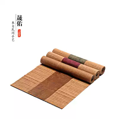 Shengyou tea mat, bamboo mat, tea curtain, bamboo curtain, tea set accessories, tea mat, tea art, Kung Fu, Tea ceremony, six gentlemen, heat insulation mat, table flag