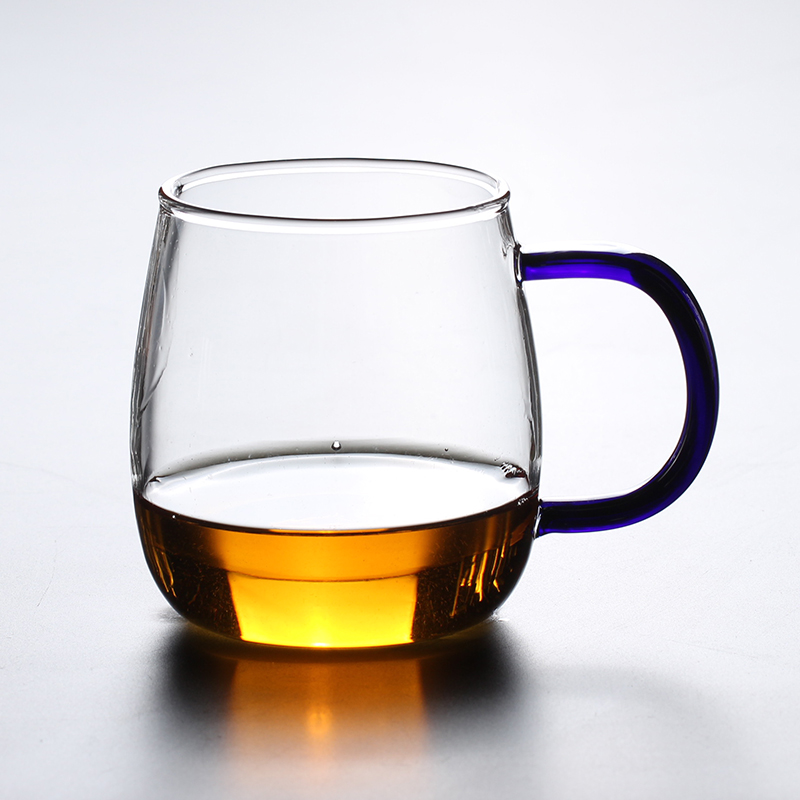кружка 1335. кружка энжой блю 250 мл. стеклянные кофейные чашки. большая стеклянная кружка. широкая стеклянная кружка.