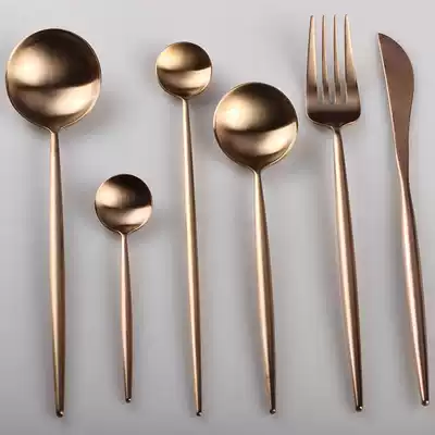 304 stainless steel spoon Western tableware spoon Knife and Fork Nordic light luxury wind Western tableware mirror drawing main meal spoon dessert spoon