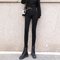 High-waisted black jeans women 2021 new autumn slim tight pencils wear small pants children spring and autumn