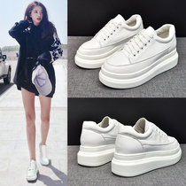 Inner increase small white shoes female 2021 summer new Korean version of popular Joker Sports Board shoes breathable thin thick bottom