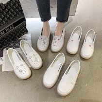 Small white nurse shoes women 2021 New Spring soft bottom breathable non-tired feet all pregnant women shoes non-slip Bean shoes