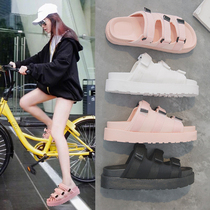 Sanders and slippers women 2021 New Korean version of Joker leisure sports slippers women wear muffins thick bottom word sandals
