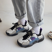 Net Red Crystal bottom father shoes womens tide 2021 spring new European station platform Joker sports casual shoes