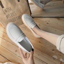 Not tired foot nurse shoes women 2021 spring new soft bottom Joker non-slip one pedal small white shoes lazy Bean shoes