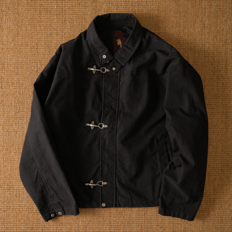 Xccc Fishbone Heavyweight 380g Pure Cotton Bamboo Pattern Vintage Short Casual Versatile Lobster Clasp Jacket Coat Xccc Fishbone Heavyweight 380g Pure Cotton Bamboo Pattern Vintage Short Casual Versatile Lobster Clasp Jacket Coat