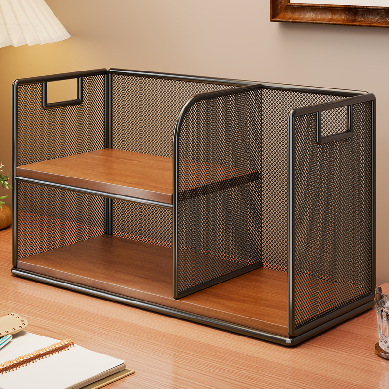 Desktop Storage Rack, Desk Bookshelf, Multi-Layer Desk Book Stand, Office Desk File Bookshelf, Storage Organizer Desktop Storage Rack, Desk Bookshelf, Multi-Layer Desk Book Stand, Office Desk File Bookshelf, Storage Organizer