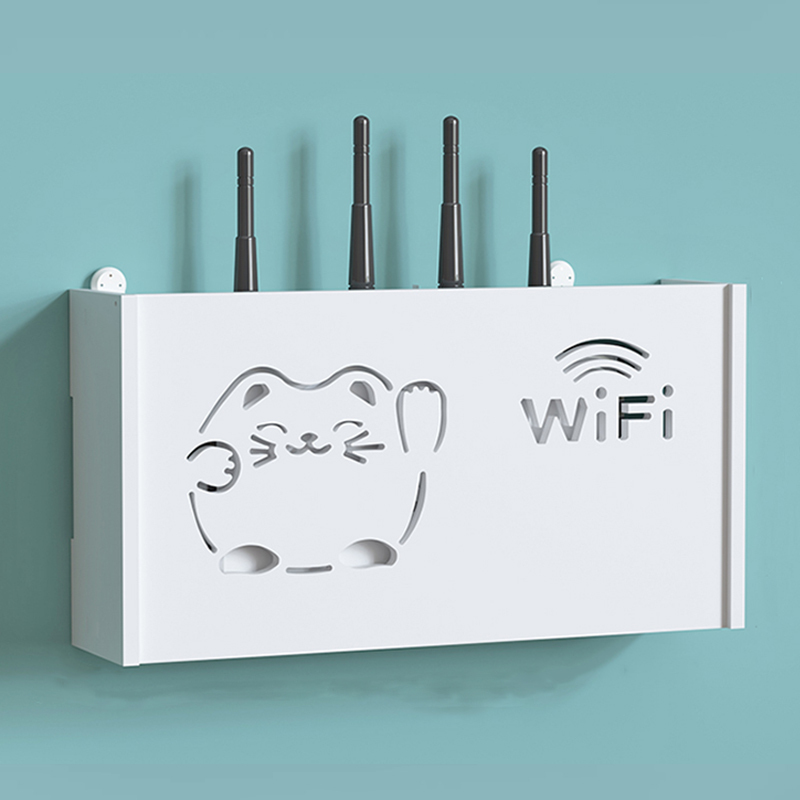 Router Decorative Painting Storage Box, Set-Top Box Cable Organizer, Wall-Mounted No-Drill Shelf, Wall-Mounted Cover for Wifi and Meter Box