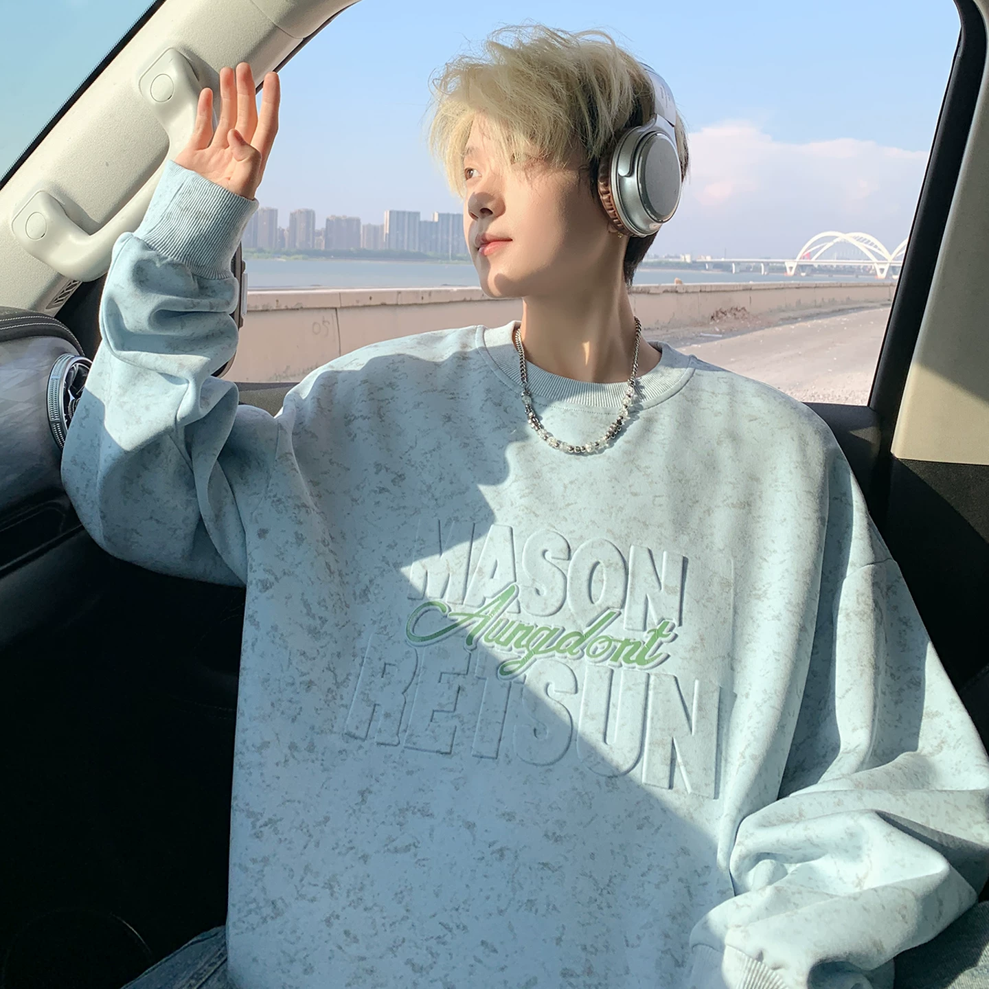 Long-sleeve, sweatshirt, demi-season couple clothing for men and women, jacket, oversize, for beloved, for teenagers