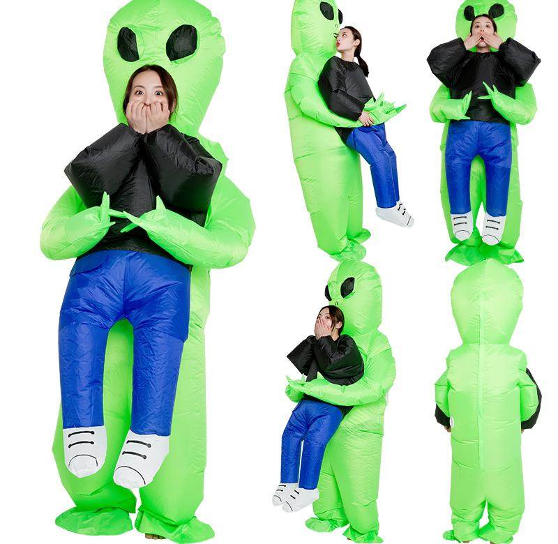 Alien Inflatable Pants Clothes Shake-Up Inflatable Alien Halloween Kidnapping Costume I was abducted by aliens