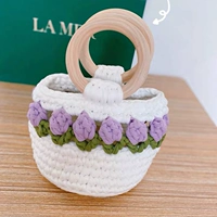 Фея белые фиолетовые фрукты зеленый [круглый древесина] Большой материальный пакет