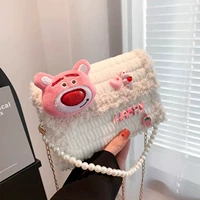 Кукла Клубничный Медведь Белый Рис [Бесплатная Портативная Жемчужина + Цепная Палка] Пакет материалов + Учебное пособие