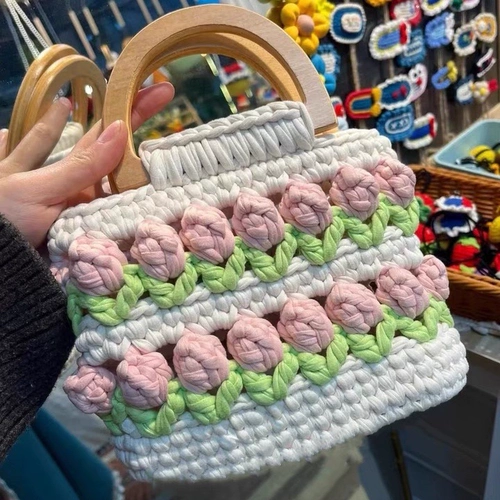 Портативная вязаная сумка ручной работы, связать своими руками