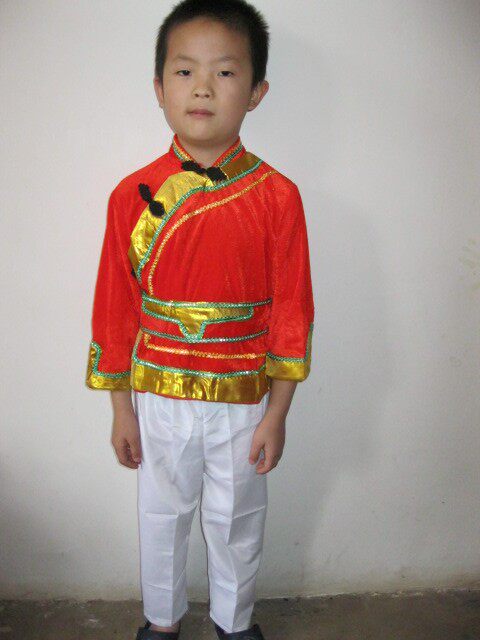 Ethnic Mongolian costumes Mongolian costumes Mongolian boys perform stage costumes Children Mongolian dance costumes