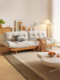 Modern Minimalist Solid Wood Cloud Sofa for Small Living Rooms, Japanese-Style Double and Triple Velvet Fabric Sofa