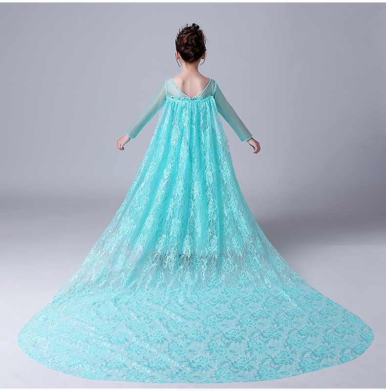 Ice Princess công chúa váy Aisha cô gái dài váy trẻ em Disney Aisha ăn mặc Elsa gạc gạc đầm bộ vest dự tiệc cho bé trai