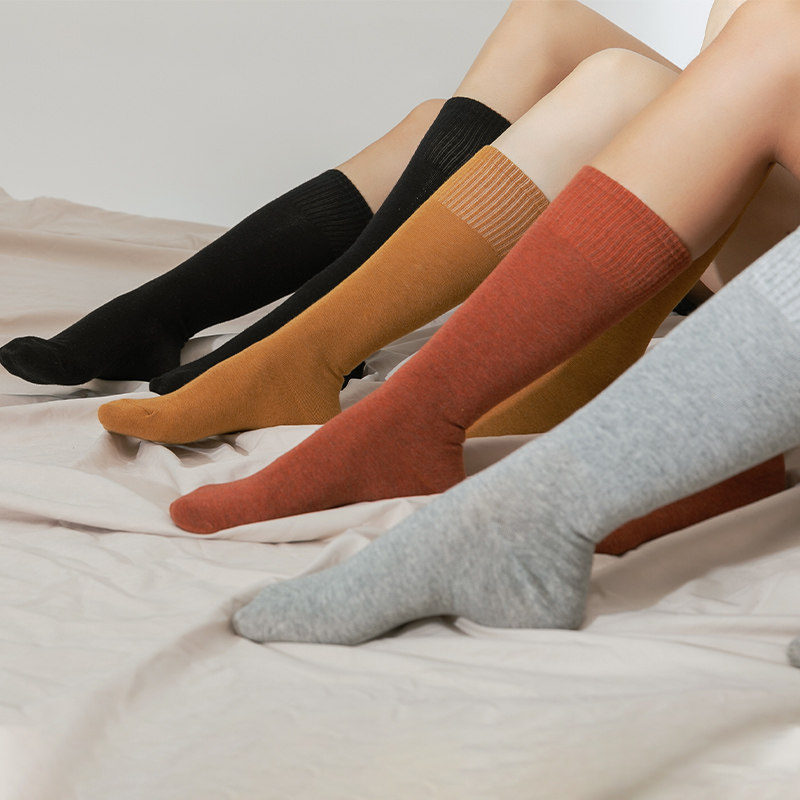 (second half price) Sports stockings female middle - tube running fitness calf socks breathable pure cotton socks baseball socks