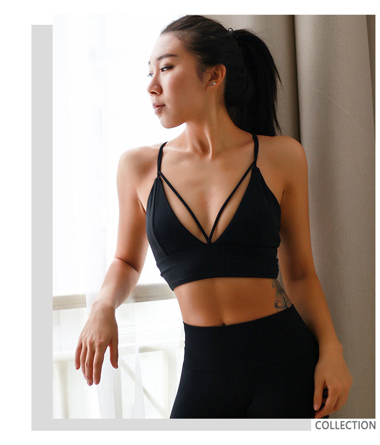 LANlan đai mỏng tập thể dục đồ lót nữ thể thao vest nữ gợi cảm yoga vẻ đẹp trở lại áo ngực chống sốc áo ngực thể thao áo bra chạy bộ