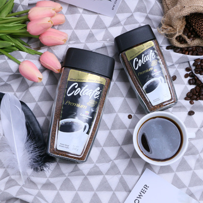 哥伦比亚进口冻干速溶纯黑咖啡美式脂减燃无蔗糖0脂健身提神100g