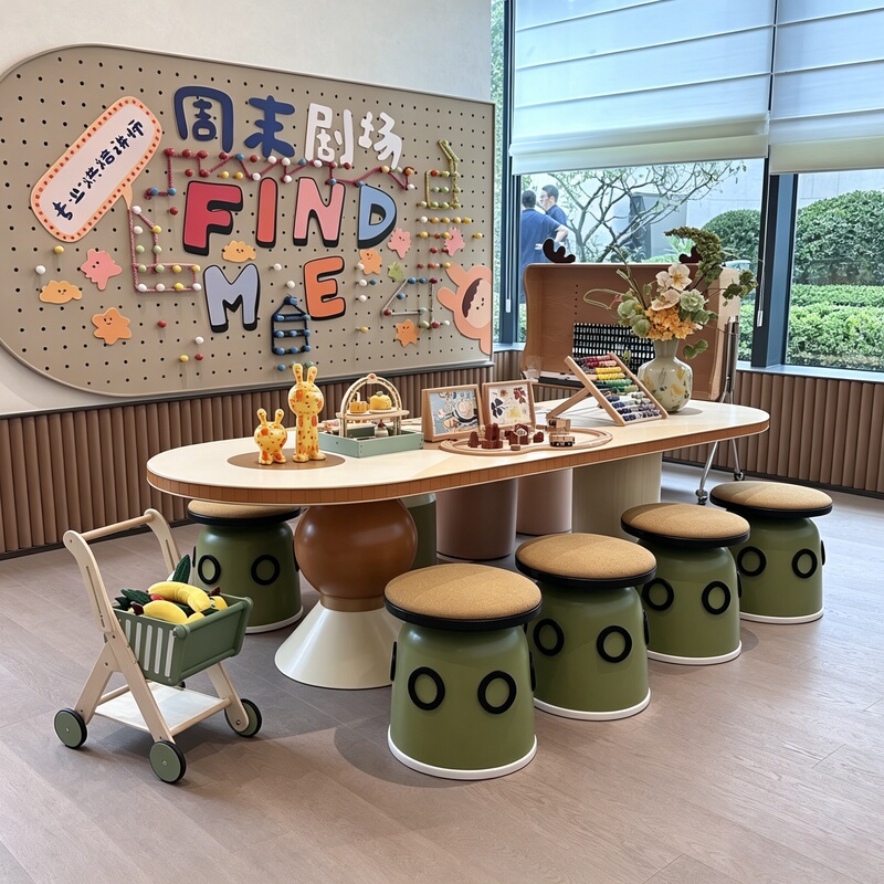 Early Education Center Children's Table and Chair Set, Mezzanine Rest and Activity Area, Creative Learning Table and Chairs with Building Blocks Early Education Center Children's Table and Chair Set, Mezzanine Rest and Activity Area, Creative Learning Table and Chairs with Building Blocks