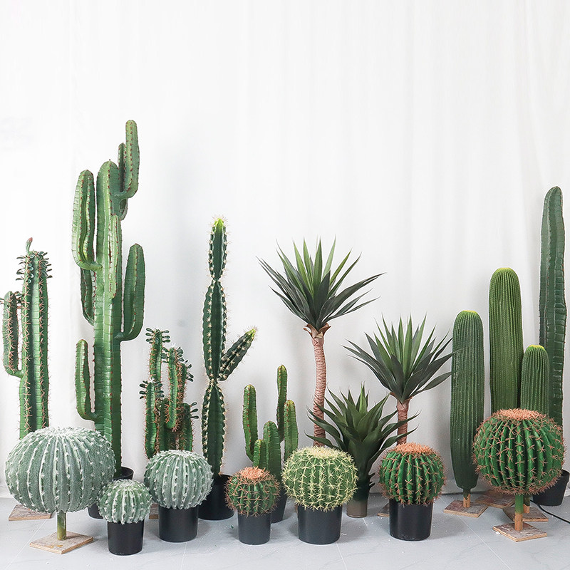 Nordic Emulation Cactus Potted Large Fairy column swinging pieces Living room Decorative Fake plant Balloon Photography Props-Taobao