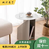 Nordic light luxury iron tea table modern simple small apartment living room Net red round table sofa creative corner