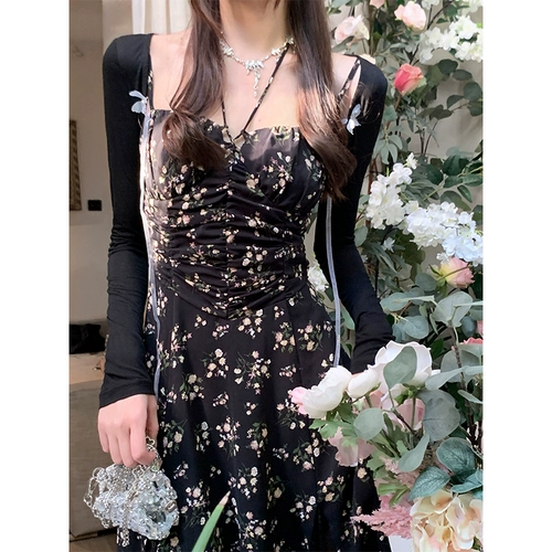 Летнее платье, длинная юбка, цветочный принт