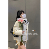 Aunt Barbie Cream Winter Dress Cotton Suit Woman 2021 New Thickened Ins Port Wind Cotton Clothes Gentle Korean jacket