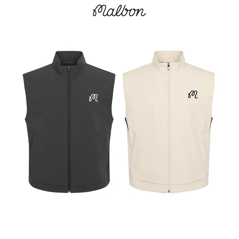 Malbon Korean Golf Clothing 26 Spring and Summer Men's Outdoor Sports Stand-Up Collar Loose Vest Vest