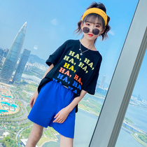 Girls Summer Suit Little Girl Fashion New 2021 Ocean Air Children Sports Shorts Summer Dress Trendy Two Sets