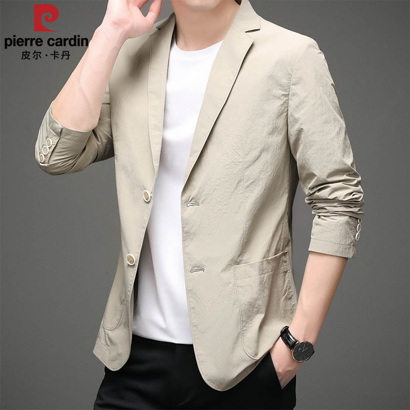 Pierre Cardin Spring New Business Casual Suit Men's Slim Fit Small Suit Solid Color Single Suit Jacket Men's Clothing
