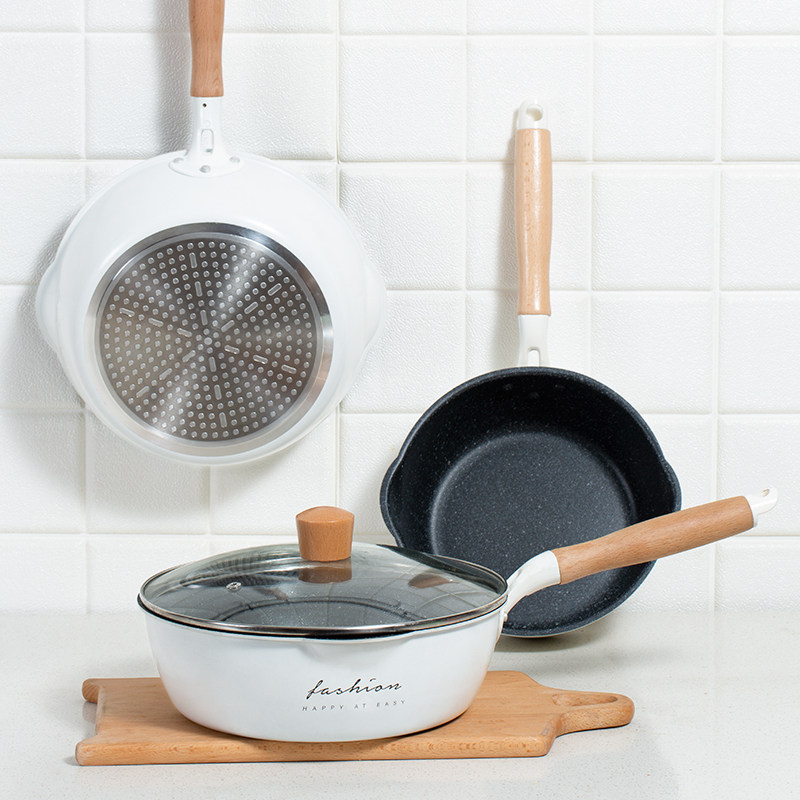 Non-stick pan small frying pan induction cooker special gas stove small flat-bottomed cooking pot household small gas stove suitable