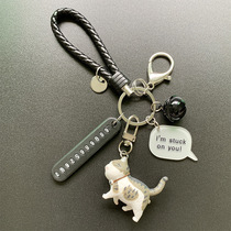 Cute Girl Girl Key Button Couple Anti-Lose Number Plate Male Girl Character Sign Bell Pan Small Fresh Key Chain Ring Pendant
