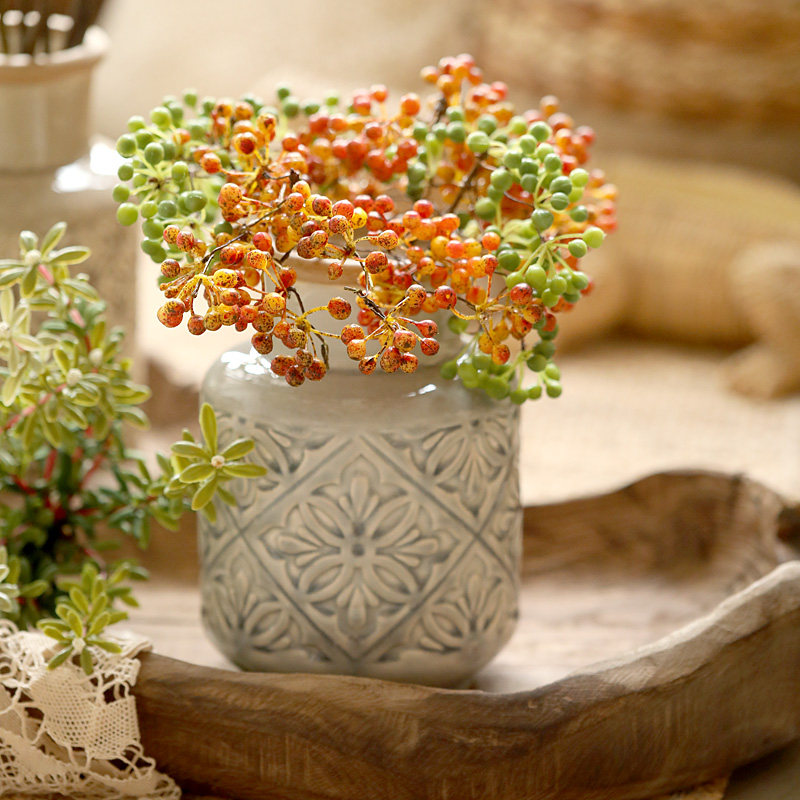 Left Bank Mctian Edwin Small Wild Fruits American Emulation Fruit Son Short Branch Multi-Color Simulation Fake Flower Decorative Fruit Living Room