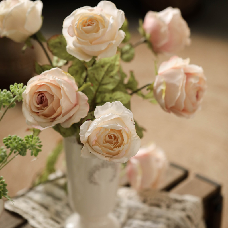 Left Bank Mita Rose Flowers Big Duo Romantic Curbside Emulation Flowers Rose Living-room Table Floral Fake Flower Pendulum