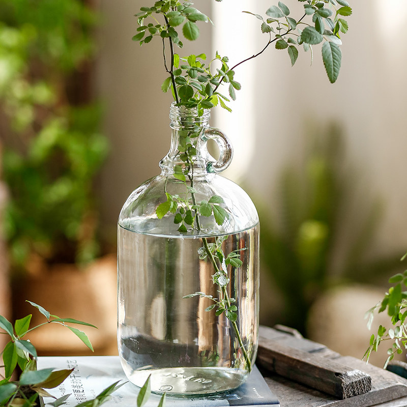 Left Bank Mctian Fine Mouth Small Mouth Glass Vase Pendulum Pieces Japan Hanging Bell Horse Drunken Wood Flower Arrangement Water Pewter Living Room