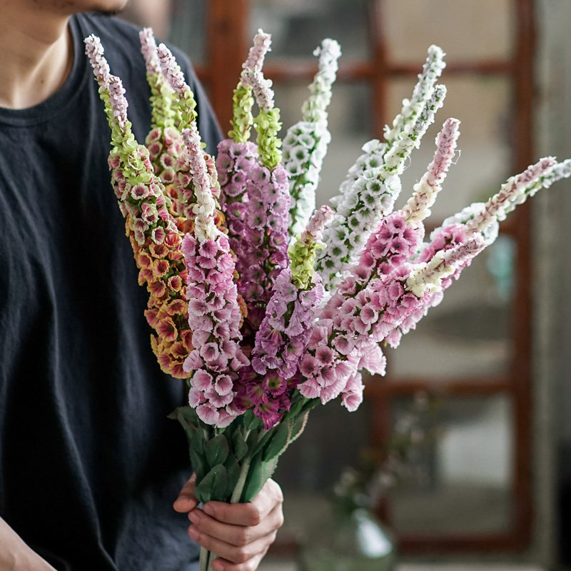 Left bank wheat field Leblanc mullein artificial flower fake flower decorative flower single flower arrangement living room floral trumpet flower