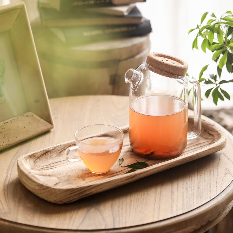 Left Bank Mata Wood Instrumental Beauty-Paulownia rectangular Tray Tea Tray Solid Wood Pendulum with Silent Wind Retro Decorations