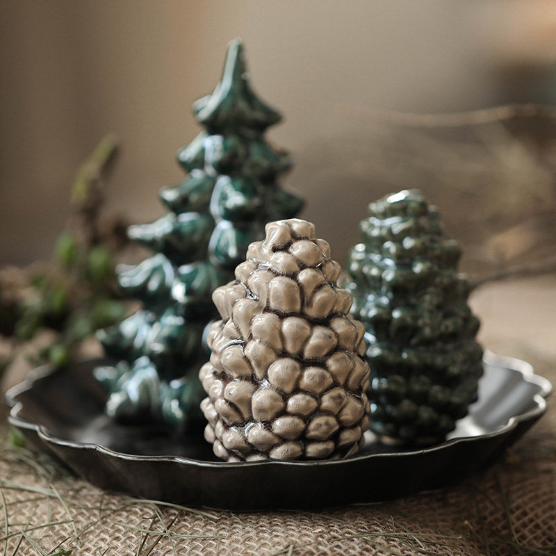 Left Bank Mctian Picking Pine Fruit Diary Ice Cracks Ceramic Small Pendulum Pieces Living-room Retro Home Accessories Shooting Props