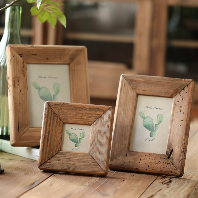 Left Bank Mata American Countryside Log Art Breath Photo Frame 3 Inch 6 Inch 7 Inch Solid Wood Photo Frame Living-room Living-room