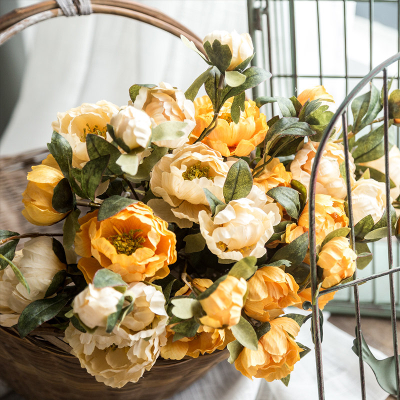 Left Bank Wheat field Vintage poppies silk flowers Fake flower bouquet Interior decoration flowers Living room flower arrangement Simulation flowers