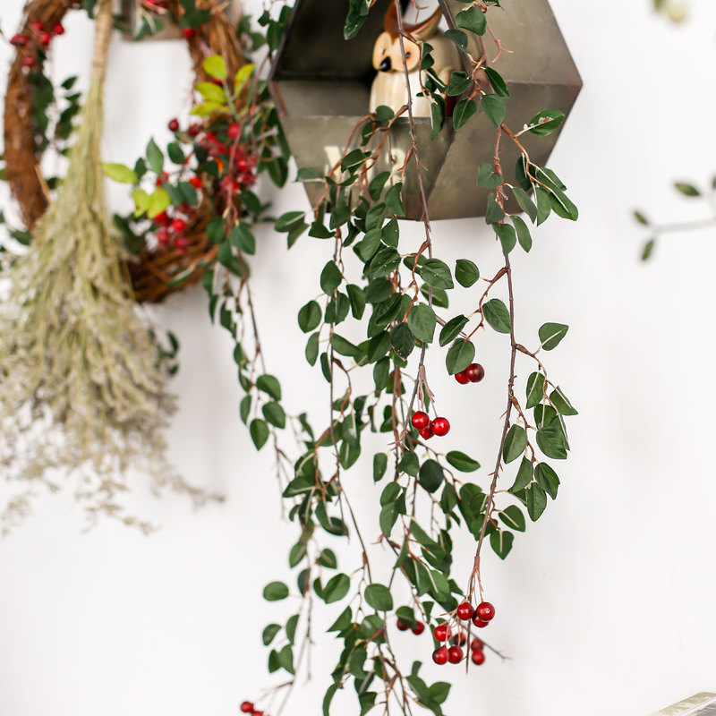 Left Bank Wheat Field Indoor Simulation Flower Vine Home Wall Wall Fake Flower Vine Living Room Decoration Green Plants Fruit Vine Plants