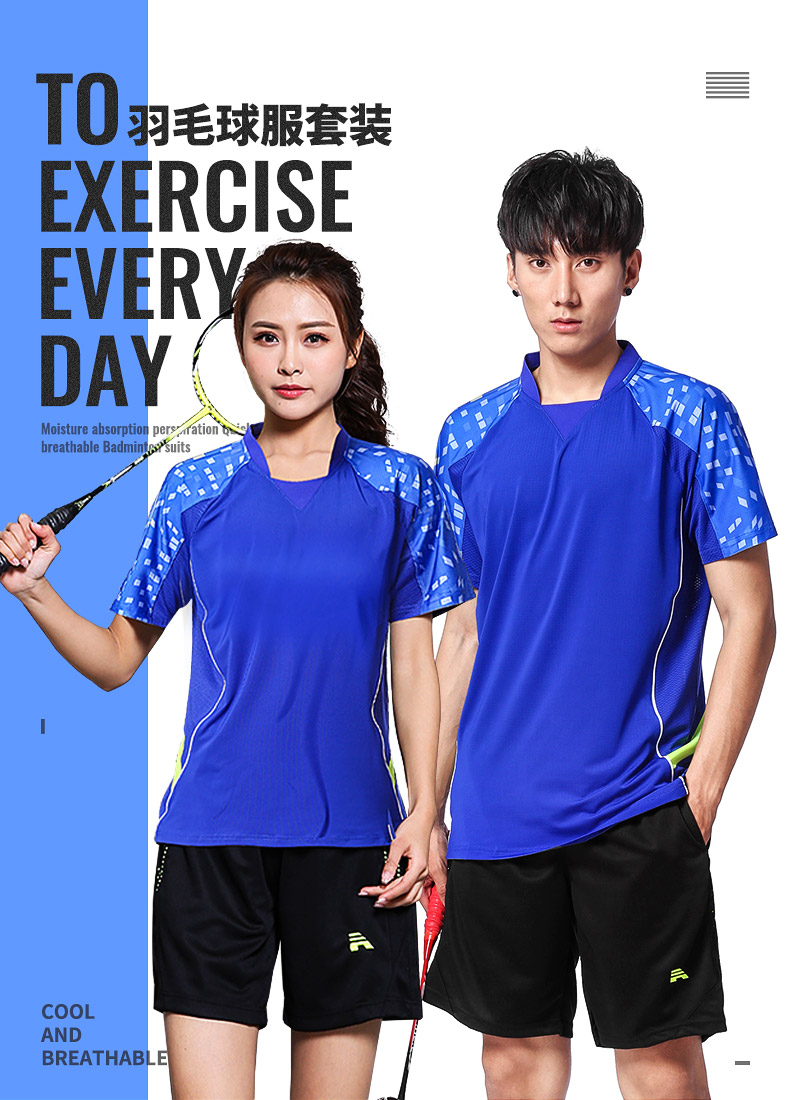 Quần áo cầu lông phù hợp với nam mùa hè tùy chỉnh mùa thu và mùa đông quần vợt thể thao quần áo ngắn tay nhanh khô quần áo cầu lông in nữ cước vợt cầu lông